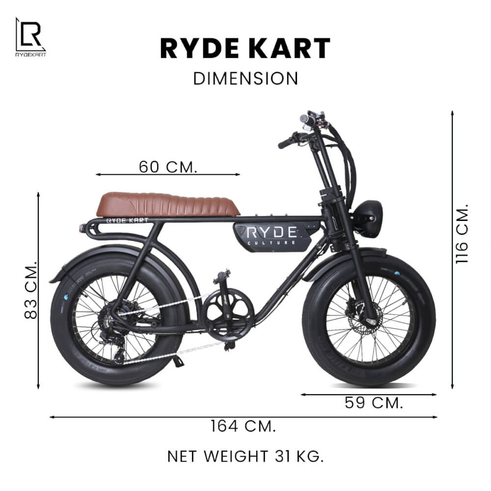 จักรยานไฟฟ้า Rydekart รุ่น Ryde Kart - สีน้ำตาลวินเทจ_2